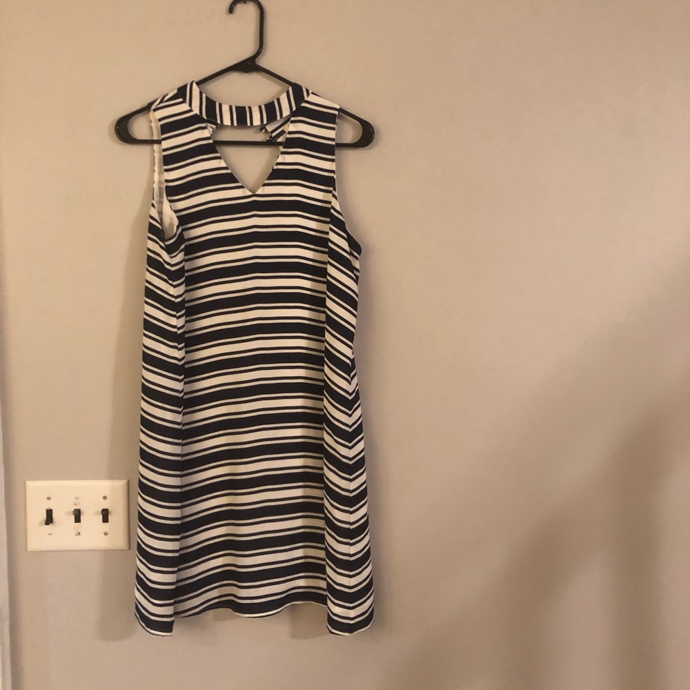 Blue and white stripped dress